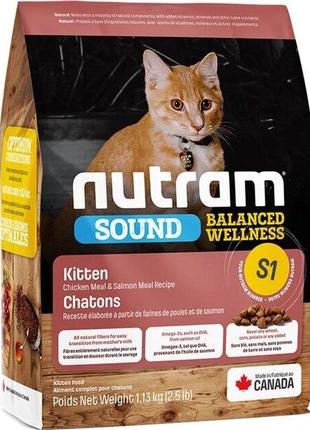 Сухой корм для котят Nutram S1 Sound Balanced Wellness Kitten ...