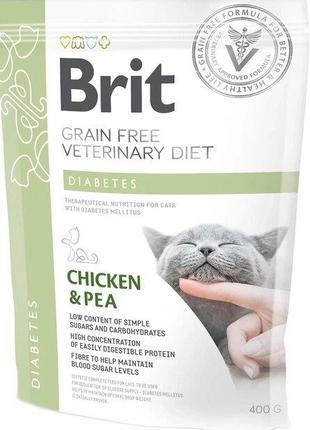 Сухой корм для кошек взрослых Brit VetDiets при диабете и гипе...