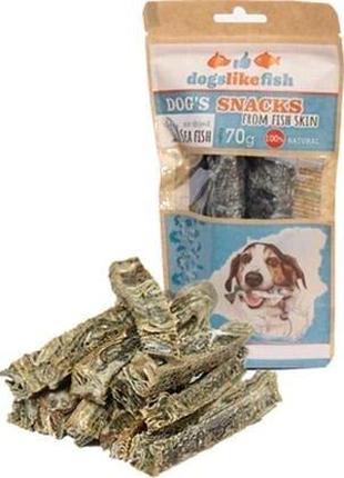 Дополнительный корм DogsLikeFish из кожи трески 70 г палочки (...
