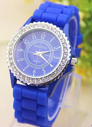 Годинники жіночі Geneva Crystal blue (синій)