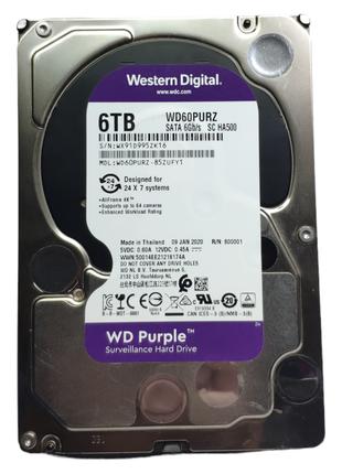 Жесткий диск HDD 6TB 5700rpm 64MB SATA III 3.5 WD Purple WD60P...