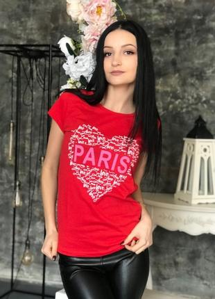 Футболка женская Love Paris red размер S