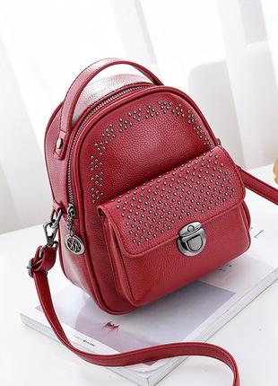 Рюкзак мини женский Fancy red