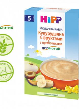 Детская каша HiPP молочная Кукурузная с фруктами с пребиотикам...