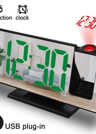 Годинник настільний з проекцією часу на стелю з LED дисплеєм т...