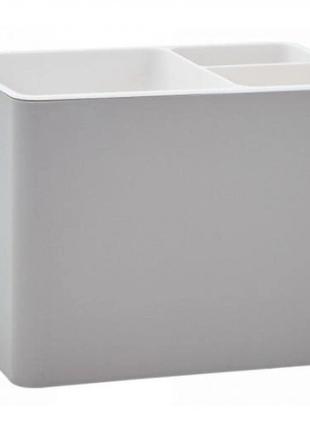 Подставка для столовых приборов белый-беж 16x10x12см
