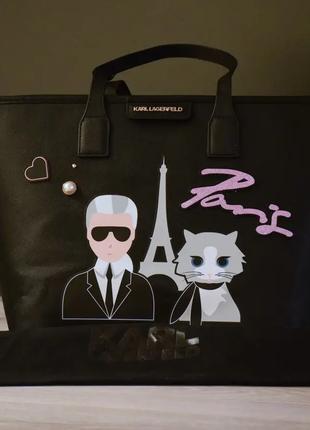 Karl Lagerfeld Shopper 98KW3013 сумка жіноча чорна. Оригінал.