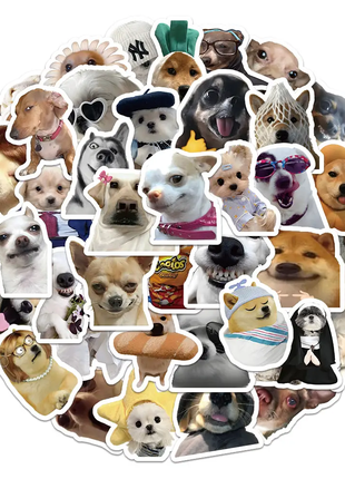 Наклейки собака Мемы стикеры собачки 10шт