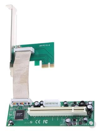 Конвертер PCI-e x1 в PCI, адаптер на ASM1083 с доп. питанием -12В