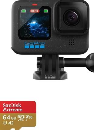 Екшн-камера GoPro HERO12 Black (CHDSB-121-CN) + 64GB Micro SD