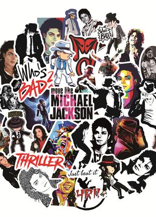 Набор стикеров Майкл Джексон 50 шт - Виниловые наклейки