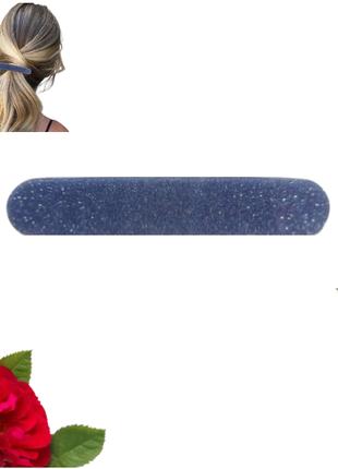 Шпилька автомат для волосся 8 см з блискітками Fashion (Синій)