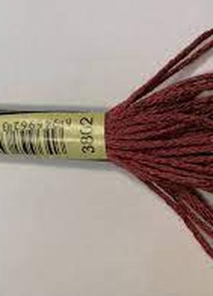 20 шт Нитка для вишивки муліне СКС 3802 бордовий колір Код/Арт...