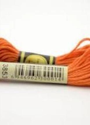 20 шт Нить для вышивки мулине СXС 3853 оранжевый Код/Артикул 87
