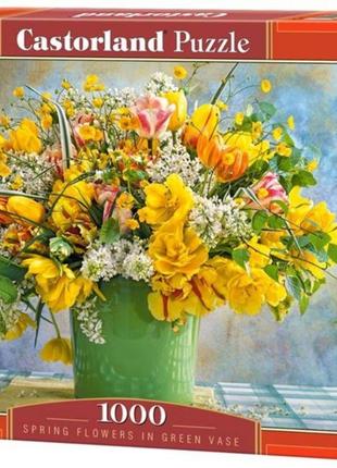 Пазлы Весенние цветы в зеленой вазе, 1000 элементов