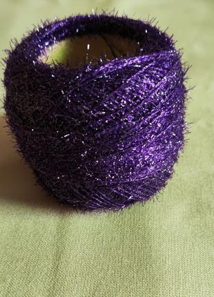 4 шт Нитка для вишивки акрилова з люрексом фіолетового кольору...