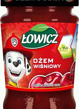 Джем персиковий, вишневий, полуничний Lowicz 260 г Польща