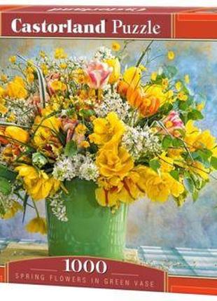 Пазлы Весенние цветы в зеленой вазе, 1000 элементов