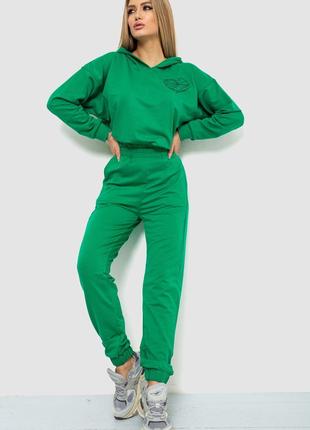 Спорт костюм женский, цвет зеленый, размер M-L, 186R2302