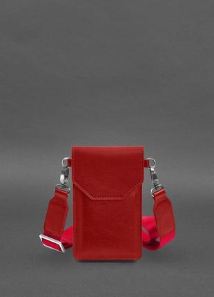 Кожаная сумка-чехол для телефона красная BlankNote