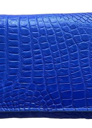 Кошелек женский из кожи крокодила синий яркий Ekzotic Leather ...