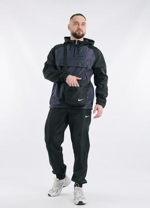 Комплект чоловічий Nike: анорак "House" чорно-сірий + штани "P...