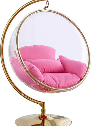 Крісло бульбашка Bubble Chair підвісне на ніжці хром або золото