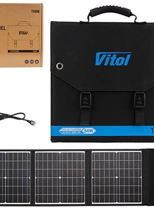 Портативная солнечная панель Vitol, складная TV60W, 60Вт/18В/3...
