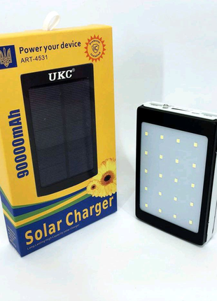 УМБ Power Bank Solar 90000 mAh мобільне зарядне з сонячною панелл