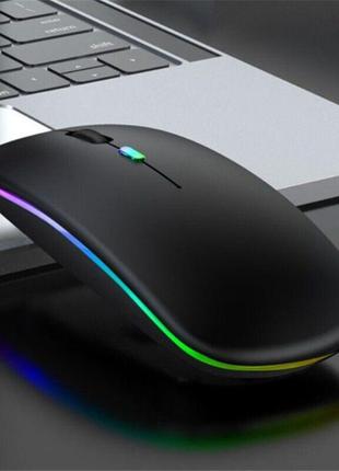 Мышка компьютерная беспроводная Wireless Mouse c RGB подсветко...