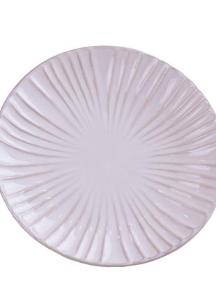 Тарелка плоская круглая из фарфора 27 см белая обеденная тарел...