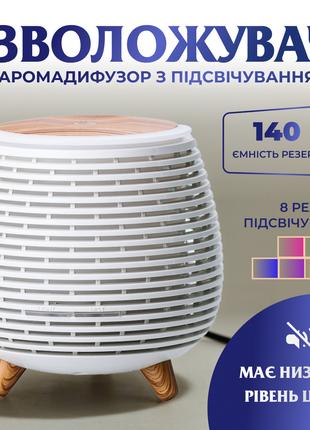 Увлажнитель воздуха аромадиффузор для дома с подсветкой 140 мл...