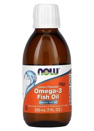 Рыбий жир с Омега-3 Now Foods Omega-3 Fish Oil со вкусом лимон...