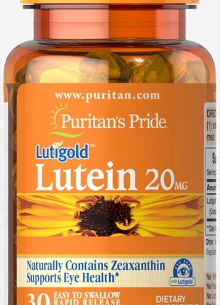 Лютеин 20 мг Puritan's Pride Lutein для улучшения зрения 30 же...