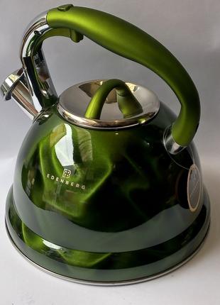 Чайник зі свистком Edenberg EB-1911green Зелений 3л
