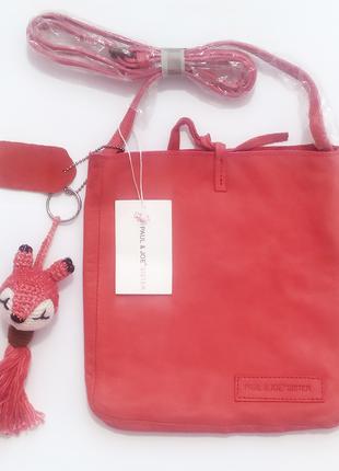 Жіноча шкіряна сумочка коралового кольору PAUL & JOE SISTER