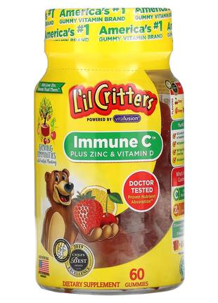 L'il Critters Immune C витамин С с цинком и витамином D 60 конфет