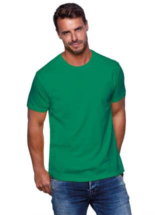 Мужская футболка JHK, Regular, зеленая, размер L, хлопок, круг...