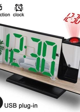 Годинник настільний із проєкцією часу на стелю з LED-дисплеєм ...