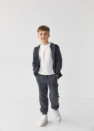 Дитячий спортивний костюм для хлопчика графіт р.140 408497