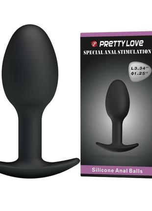 Анальна пробка Pretty Love Heavy Balls Silicone Butt Plug 1 18+