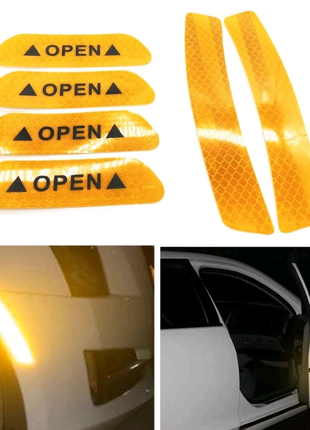 6 шт. предупреждающая светоотражающая наклейка на дверь для авто