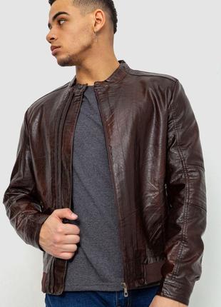 Куртка мужская демисозонная экокожа, цвет коричневый, размер L...