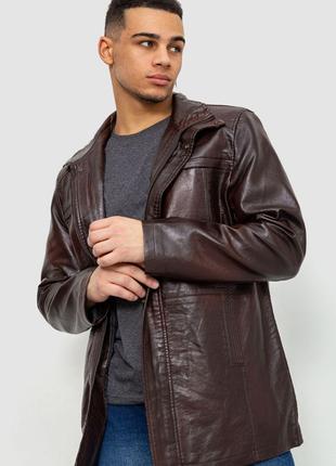 Куртка мужская демисезонная экокожа, цвет коричневый, размер 4...