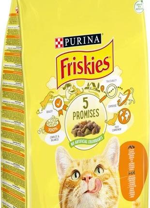 Сухой корм для взрослых котов Purina Friskies с курицей и овощ...