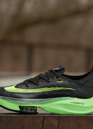 Мужские кроссовки Nike Zoom X Alphafly black Green, Вьетнам