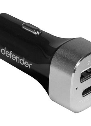 Зарядное устройство Defender UCG-01 авто, 1 порт USB + TypeC, ...