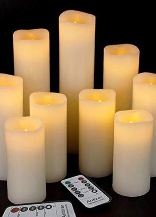 Свічки без полум'я Світлодіодні свічки Упаковка з 9 (H 4" 5" 6...