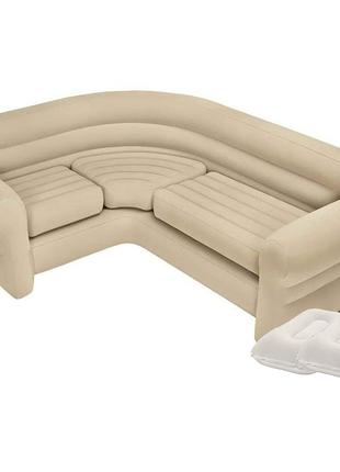 Надувний диван Intex 68575-2, 257 х 203 х 76 см, з подушками т...