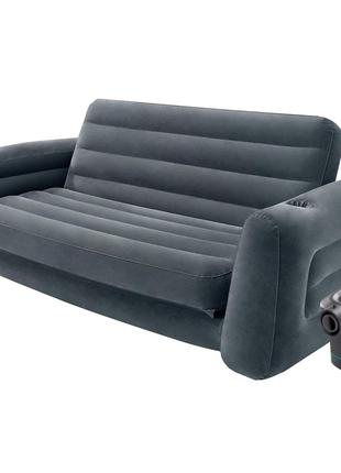 Надувний диван Intex 66552 - 3, 203 х 231 х 66 см. Флокований ...